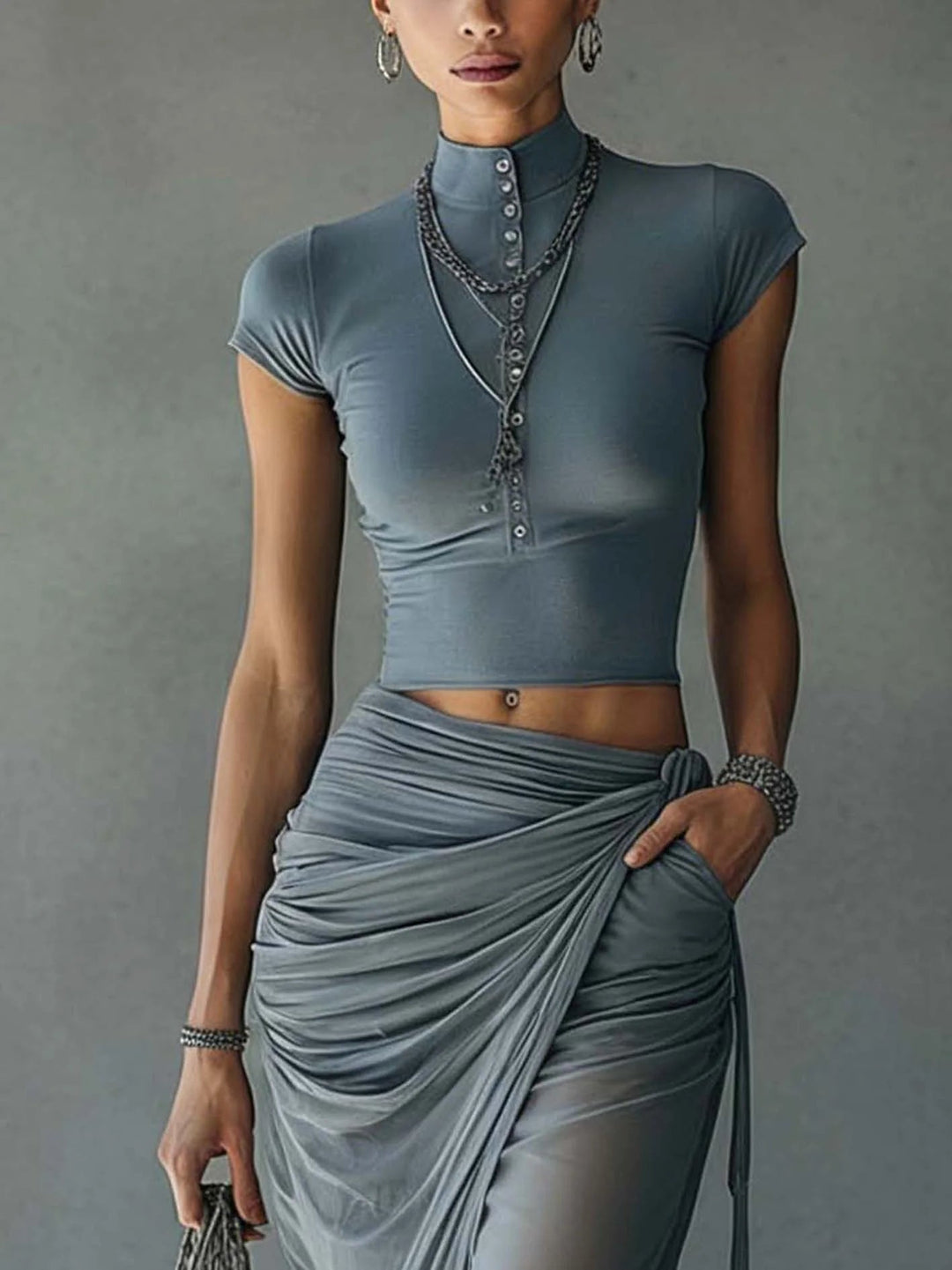 Abigail | Plavi slim set