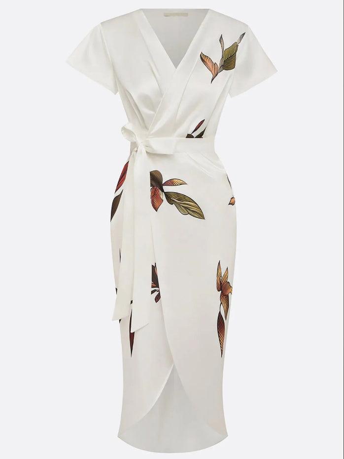 Aura | Satin Botanical Dress