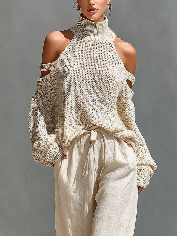 Eleanor | Knitted set with wide-leg pants