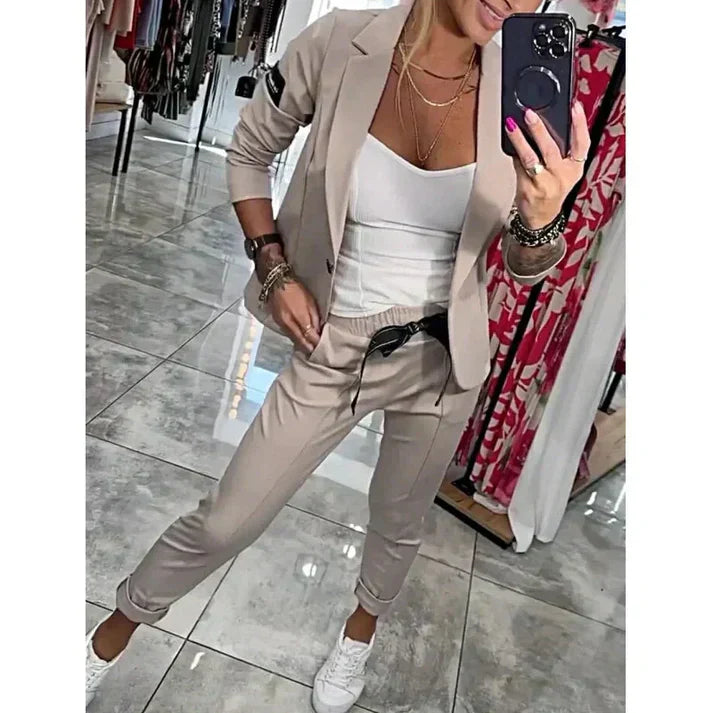Vendula™ | Elegantni dvodijelni set s blazerom i jogger hlačama