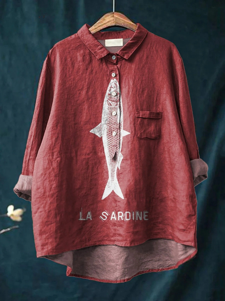 Sophie | Women's sardine fish print t-shirt