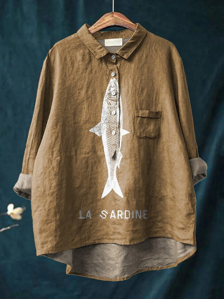 Sophie | Women's sardine fish print t-shirt