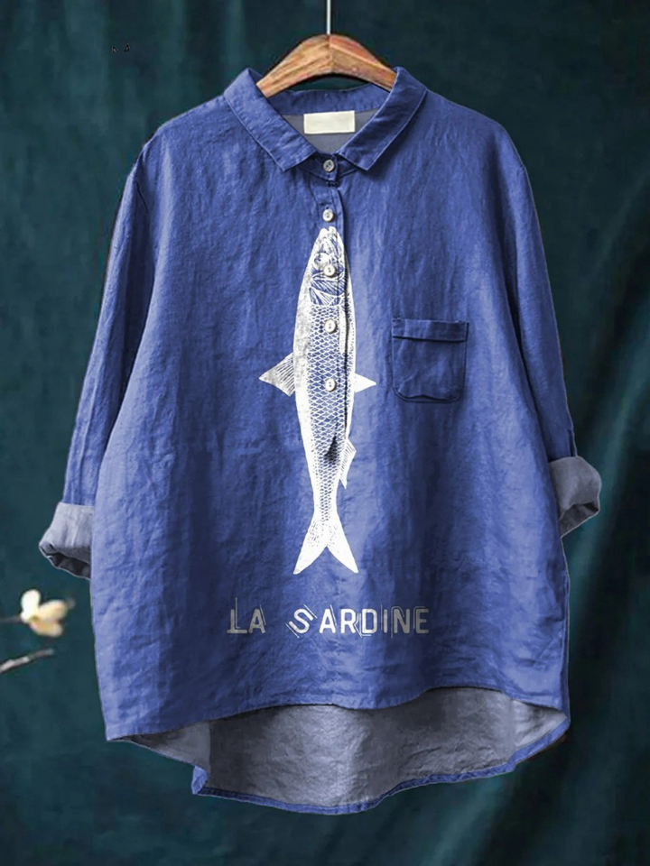 Sophie | Women's sardine fish print t-shirt