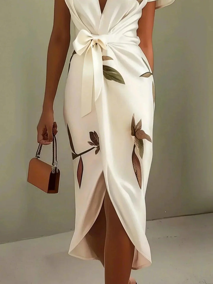 Aura | Satin Botanical Dress