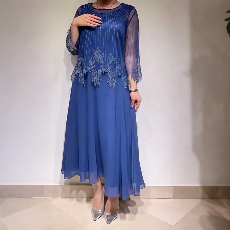 Isabella™ | Elegantna midi haljina s prozirnim rukavima i nježnim detaljima