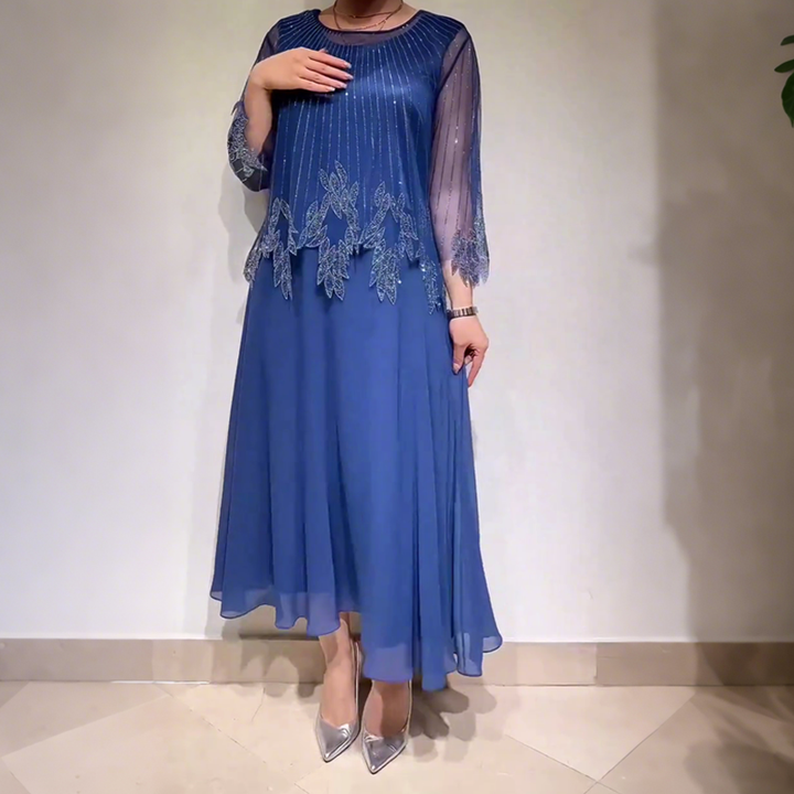 Isabella™ | Elegantna midi haljina s prozirnim rukavima i nježnim detaljima