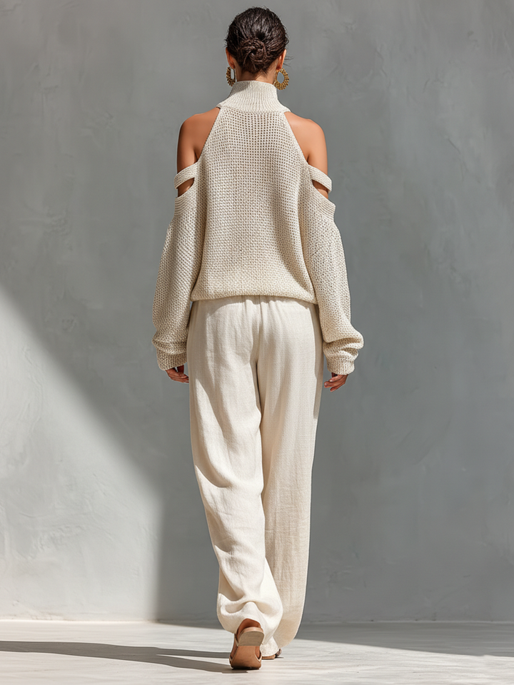 Eleanor | Knitted set with wide-leg pants