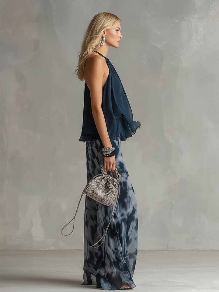 Ludovica™ | Mornarski halter tiskani široki komplet