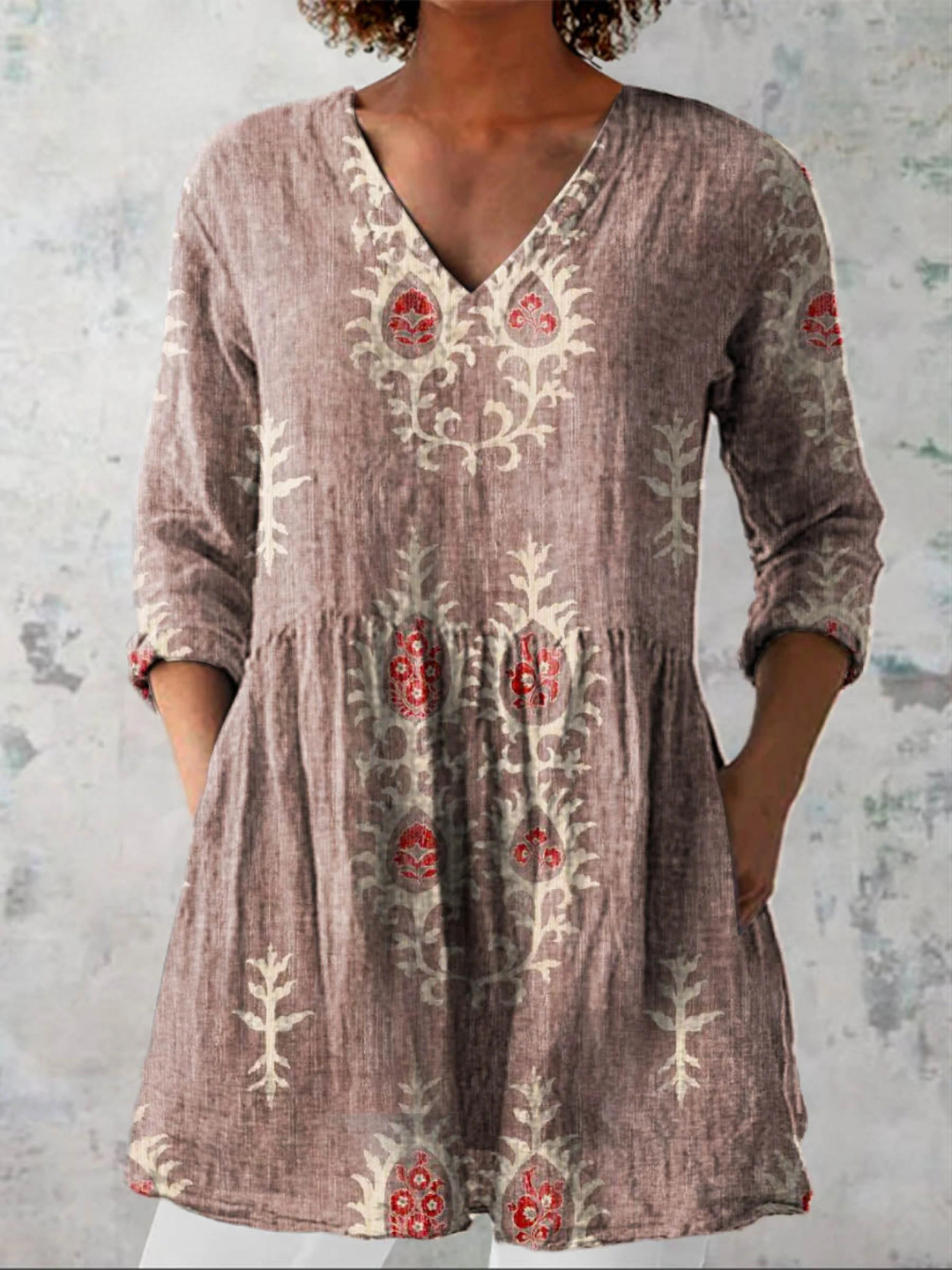 Elise | Duga bluza s V izrezom