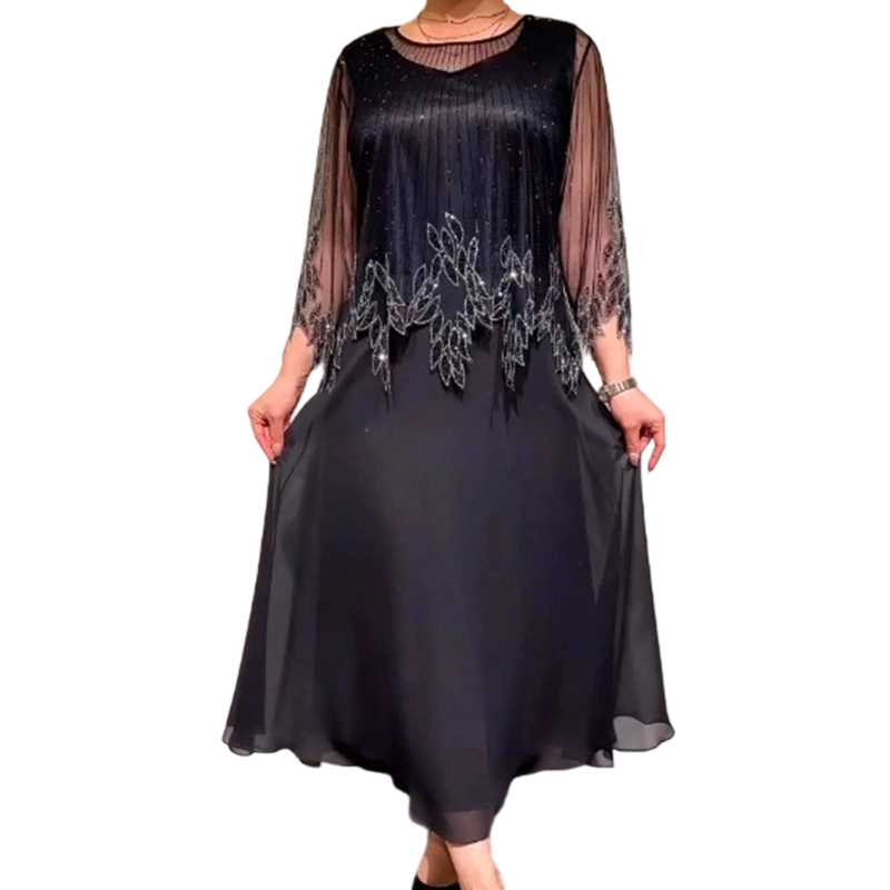 Isabella™ | Elegantna midi haljina s prozirnim rukavima i nježnim detaljima
