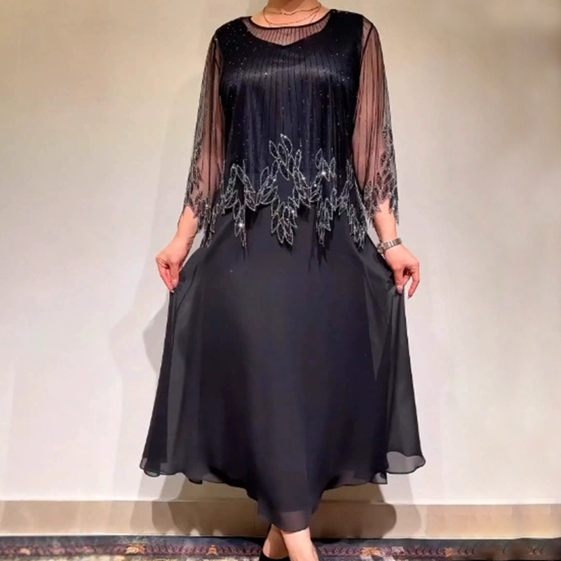 Isabella™ | Elegantna midi haljina s prozirnim rukavima i nježnim detaljima