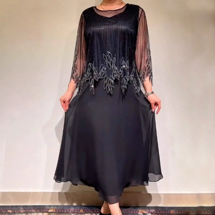 Isabella™ | Elegantna midi haljina s prozirnim rukavima i nježnim detaljima