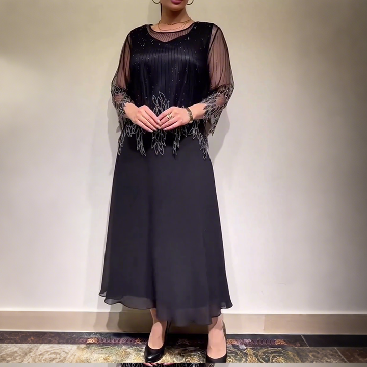 Isabella™ | Elegantna midi haljina s prozirnim rukavima i nježnim detaljima