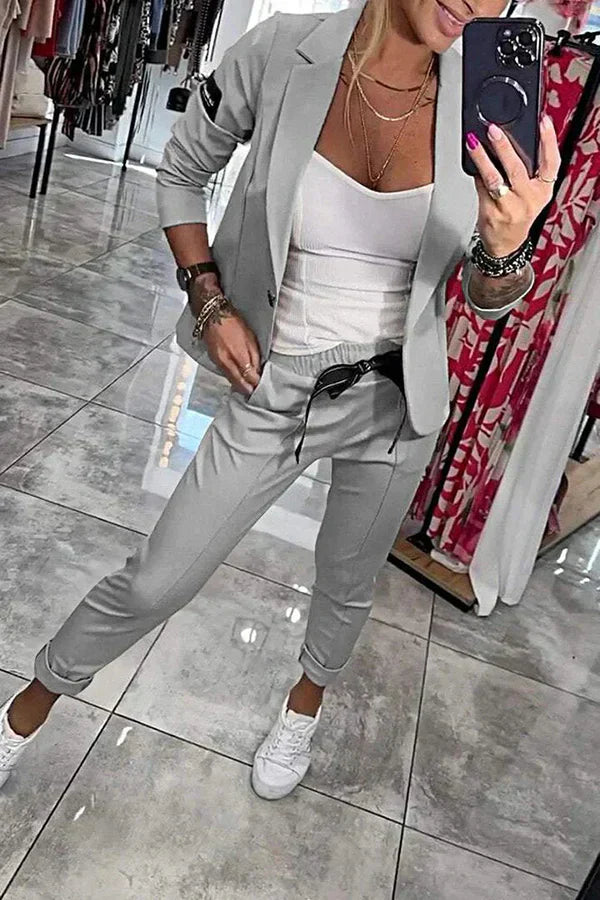 Vendula™ | Elegantni dvodijelni set s blazerom i jogger hlačama