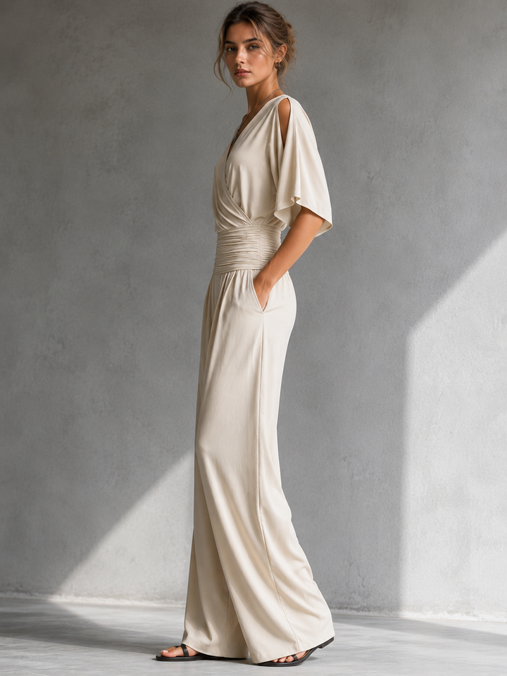Valerie™ | Elegantan kombinezon s V-izrezom i širokim nogavicama