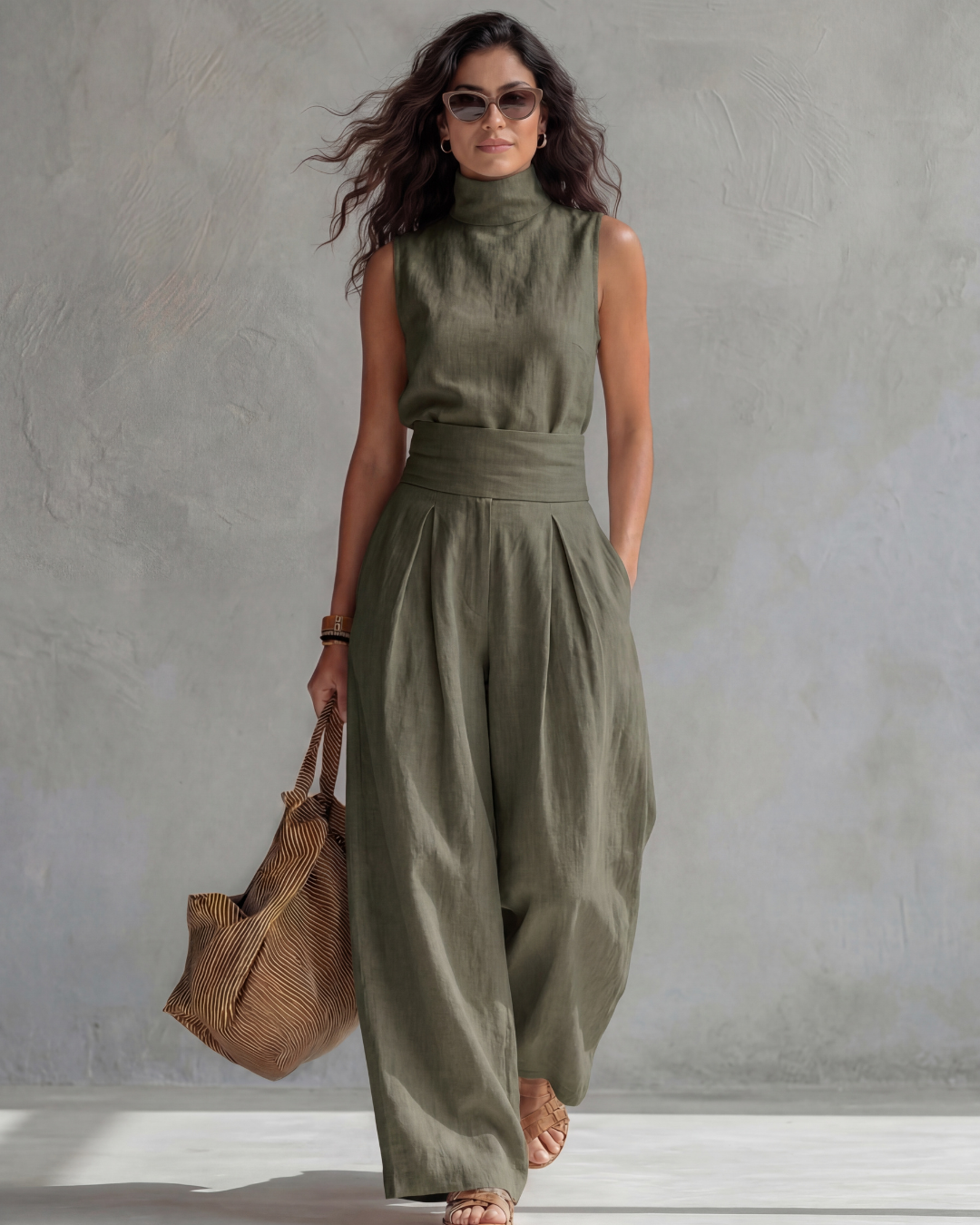 Maria | Elegantne široke hlače i top set