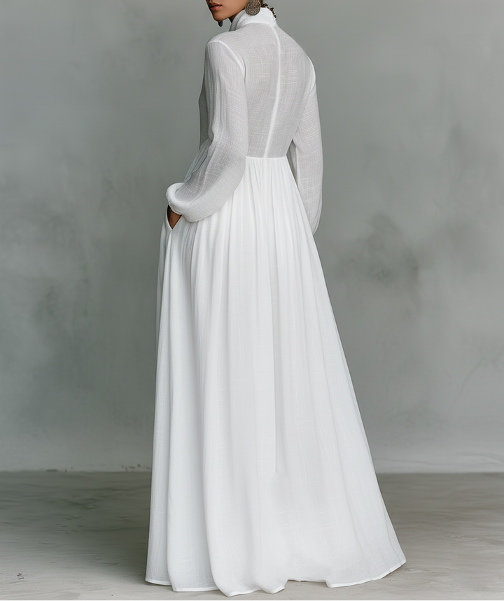 Selena | Maxi haljina s fluidnim prednjim gumbima