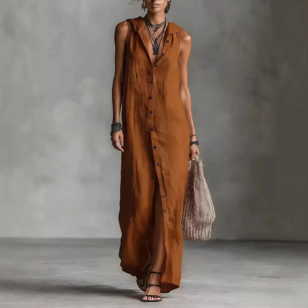 Penélope | Elegantna i ležerna midi haljina s V-izrezom