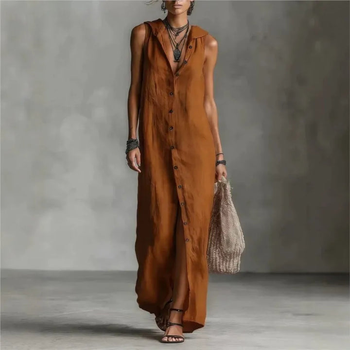Penélope | Elegantna i ležerna midi haljina s V-izrezom