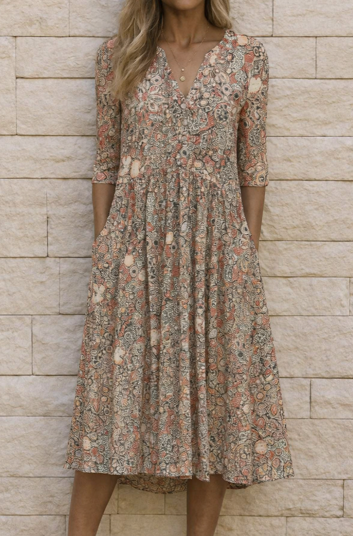 Harlow | Elegantna midi haljina s V-izrezom
