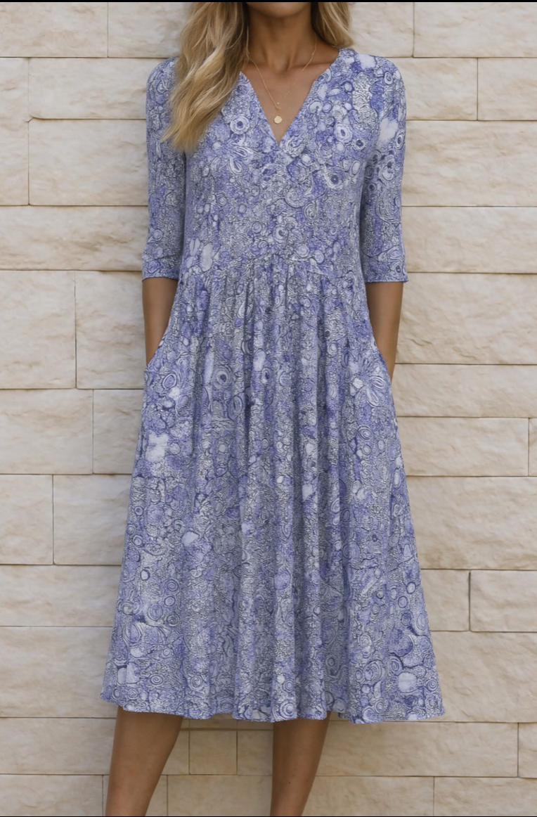 Harlow | Elegantna midi haljina s V-izrezom