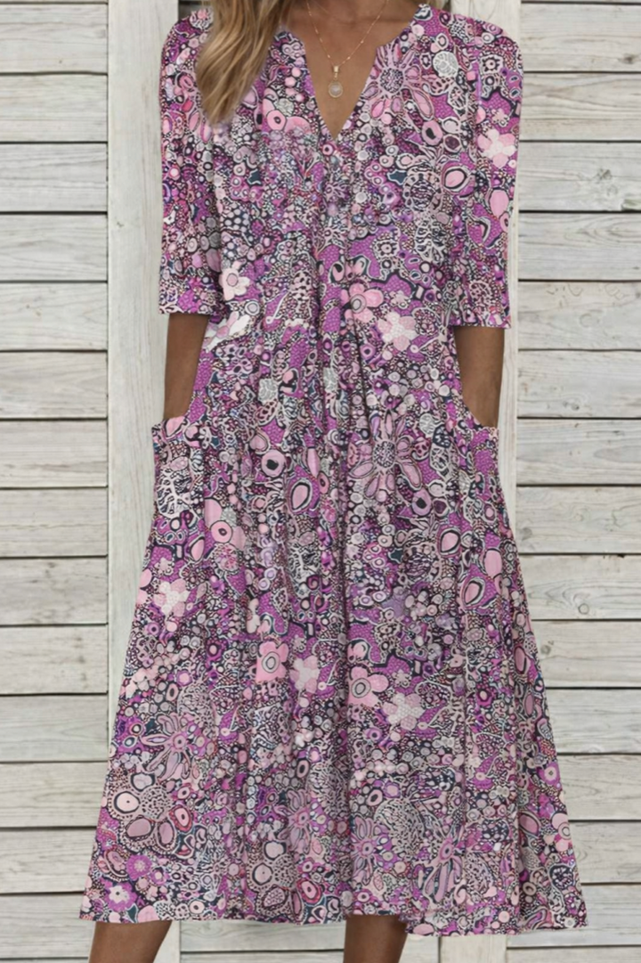 Harlow | Elegantna midi haljina s V-izrezom