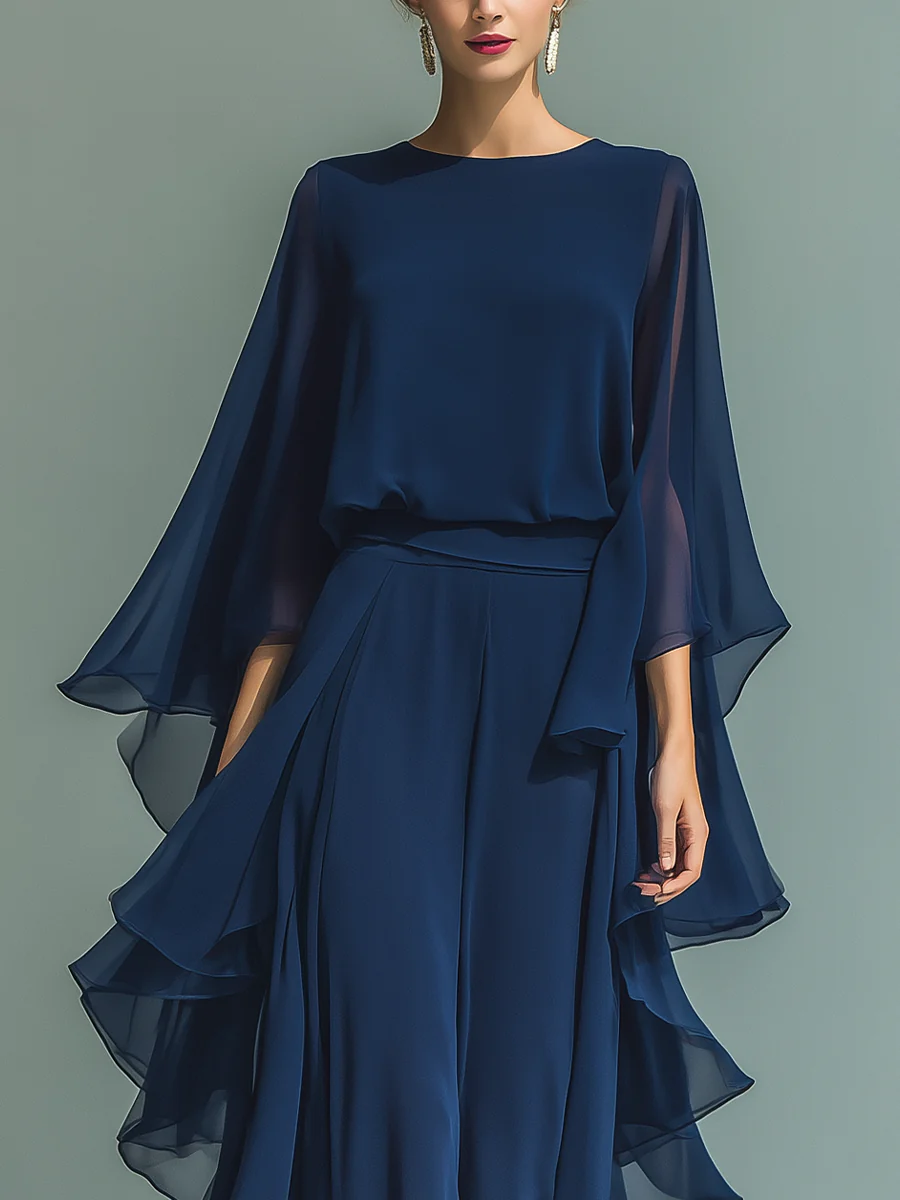 Aurora | Elegantni komplet od šifona s volanima
