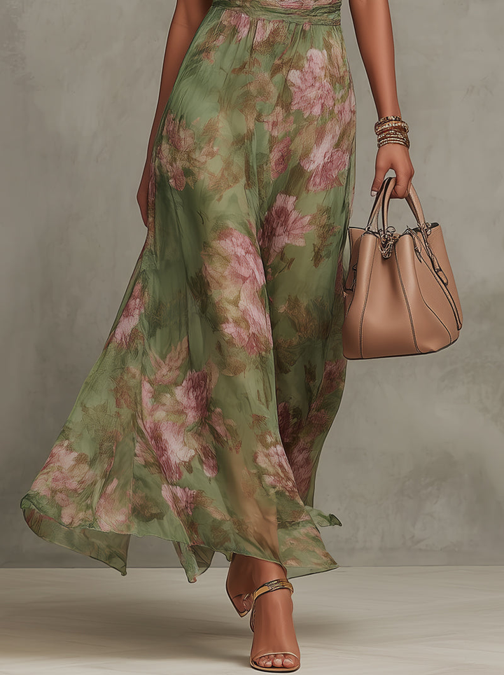 Livia™| Elegantna cvjetna maksi haljina s halter izrezom