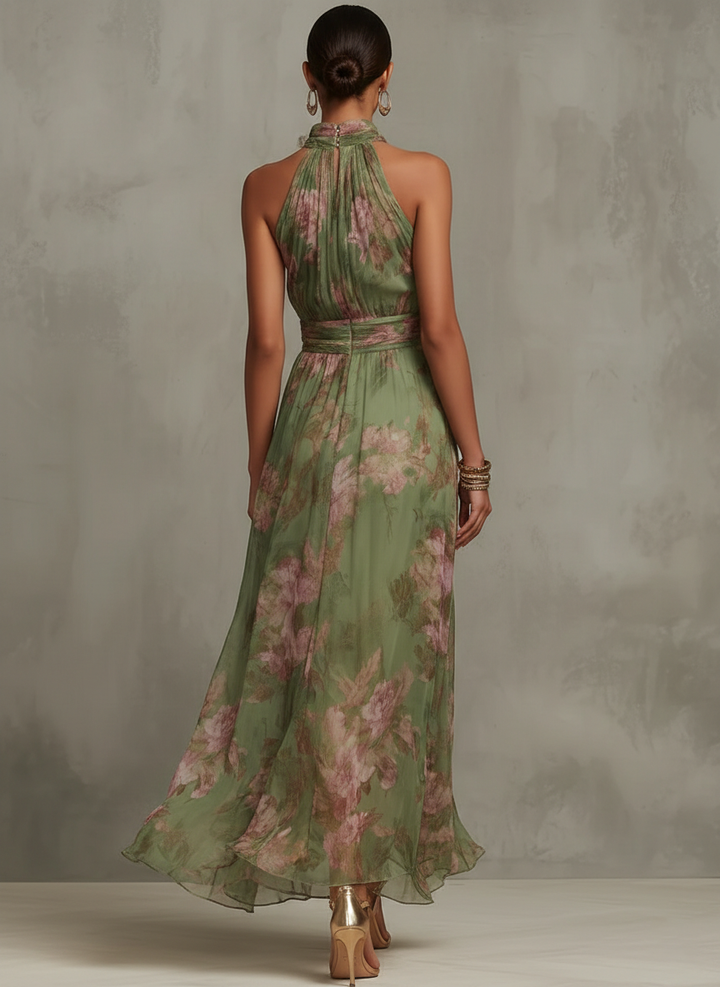 Livia™| Elegantna cvjetna maksi haljina s halter izrezom