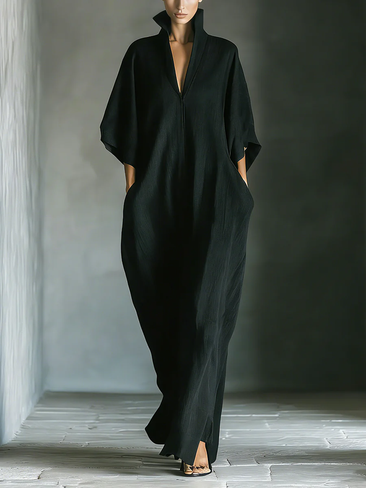 Susan • Overdressed crna maksi haljina s kimono rukavima
