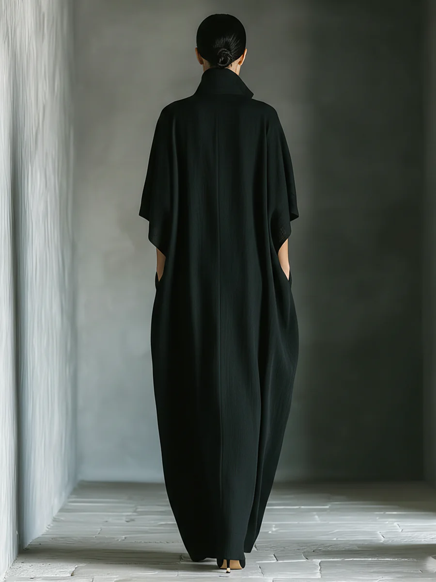 Susan • Overdressed crna maksi haljina s kimono rukavima