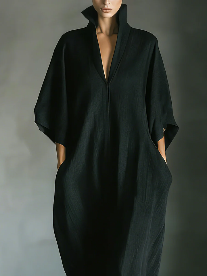 Susan • Overdressed crna maksi haljina s kimono rukavima