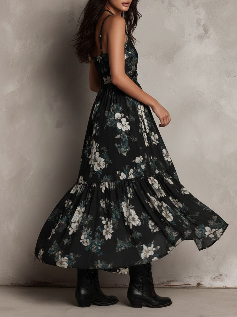 Esmé™ | Boemska Floral Maxi Haljina Bez Naramenica
