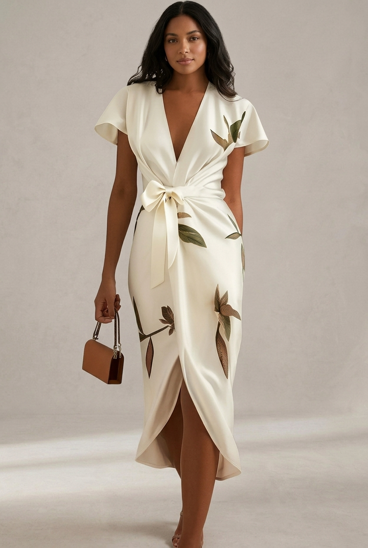 Aura | Satin Botanical Dress