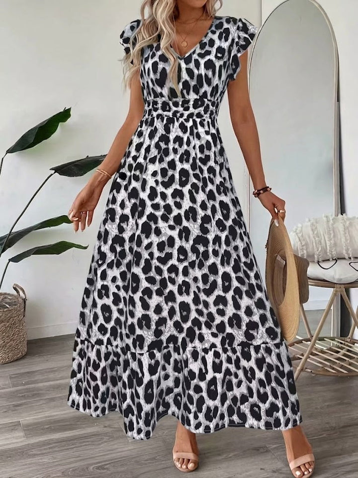 Candela | Maxi Baroque V-neck dress