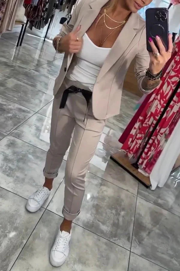 Vendula™ | Elegantni dvodijelni set s blazerom i jogger hlačama