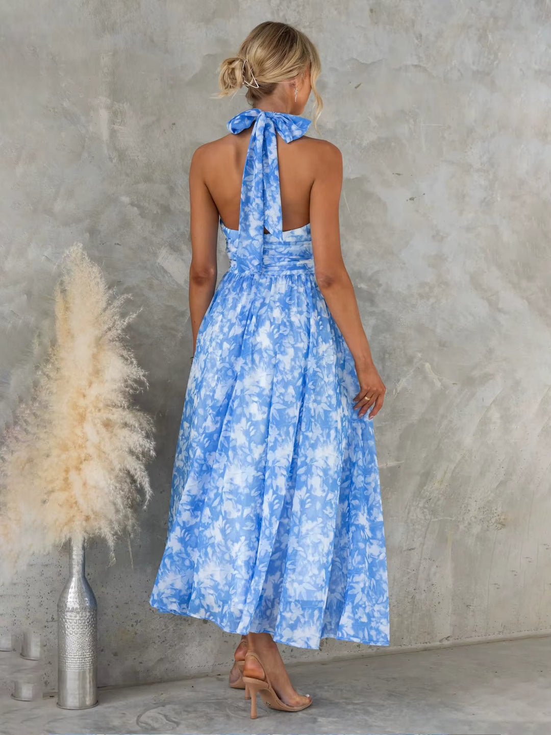 Esther | Haljina s halter izrezom i akvarel printom