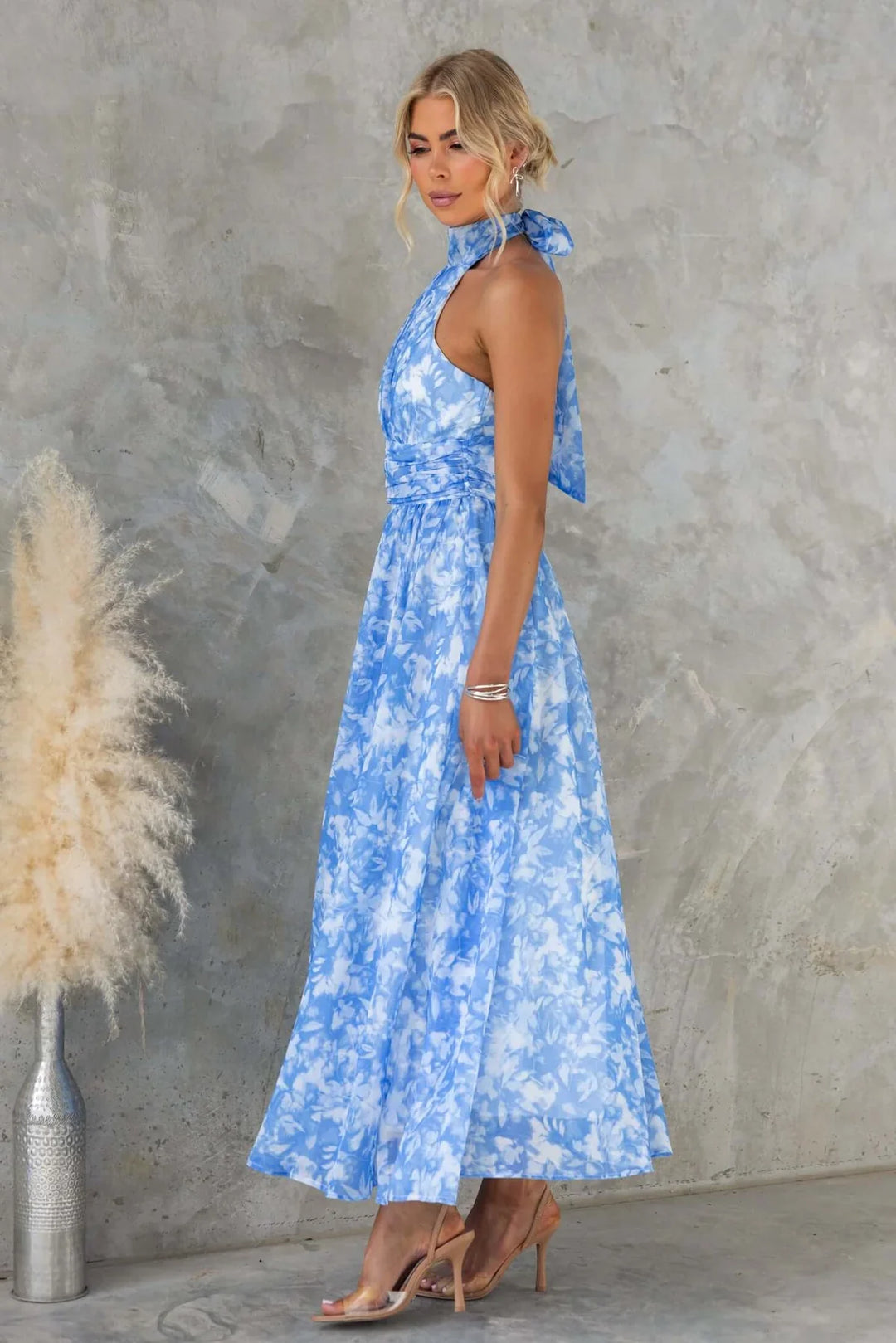 Esther | Haljina s halter izrezom i akvarel printom