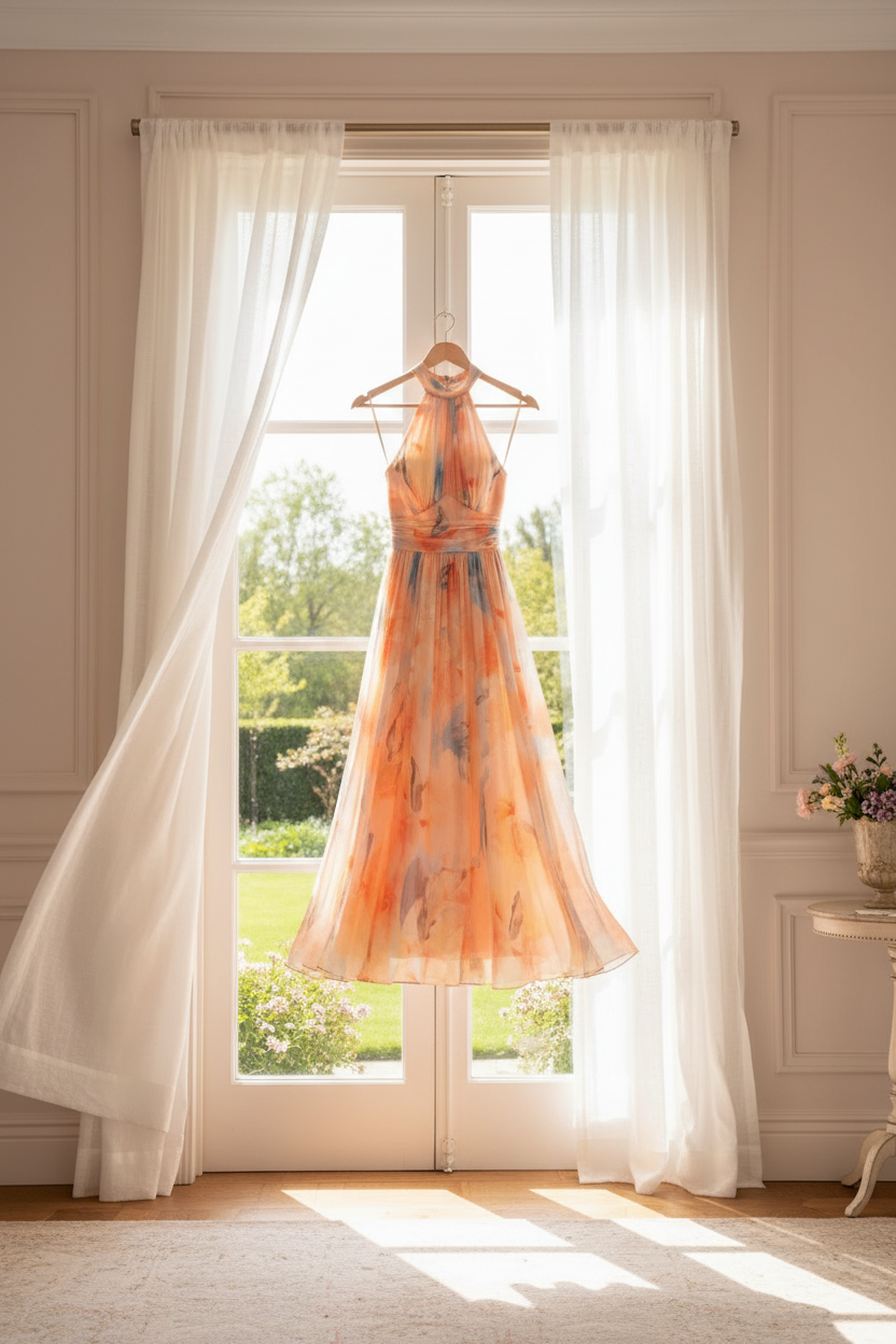 Esther™ | Maksi haljina s halter izrezom i akvarel printom