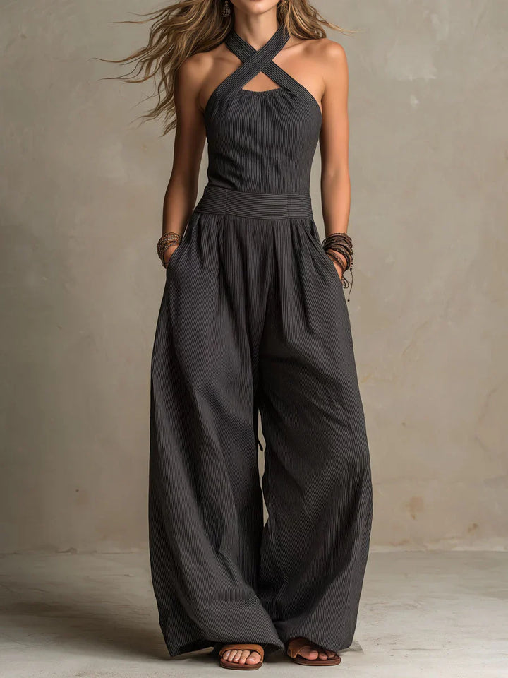 Eliška™ | Elegant Cross-Neck Jumpsuit