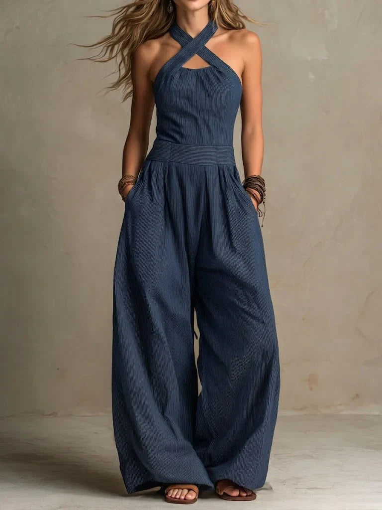 Eliška™ | Elegant Cross-Neck Jumpsuit