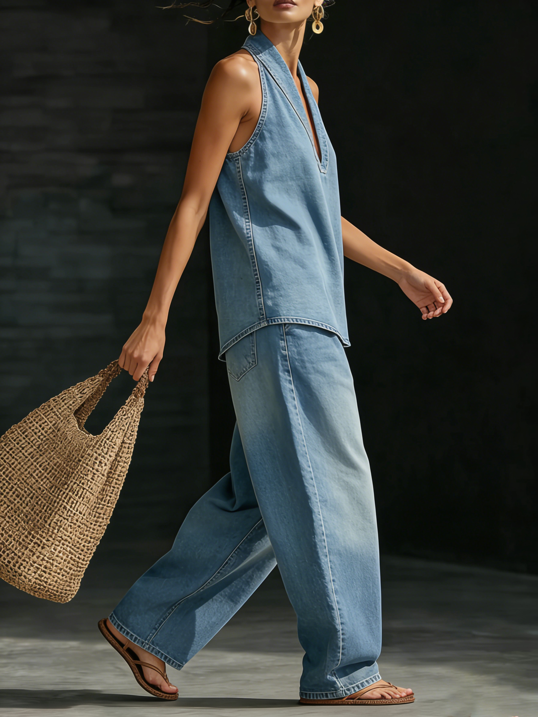 Mary™ | Udoban, minimalistički dvodijelni denim set