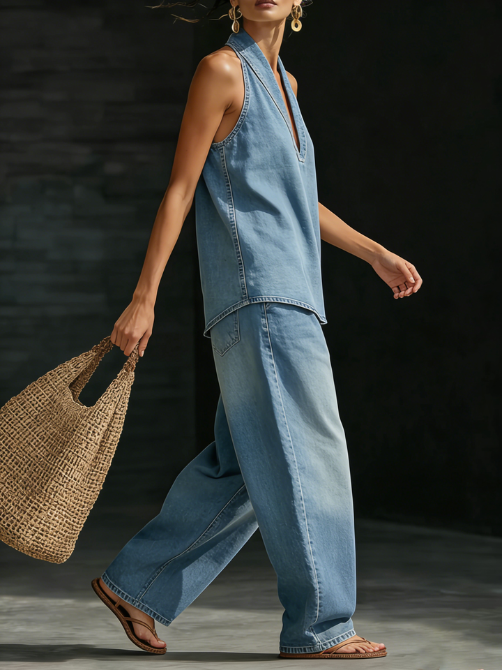 Mary™ | Udoban, minimalistički dvodijelni denim set